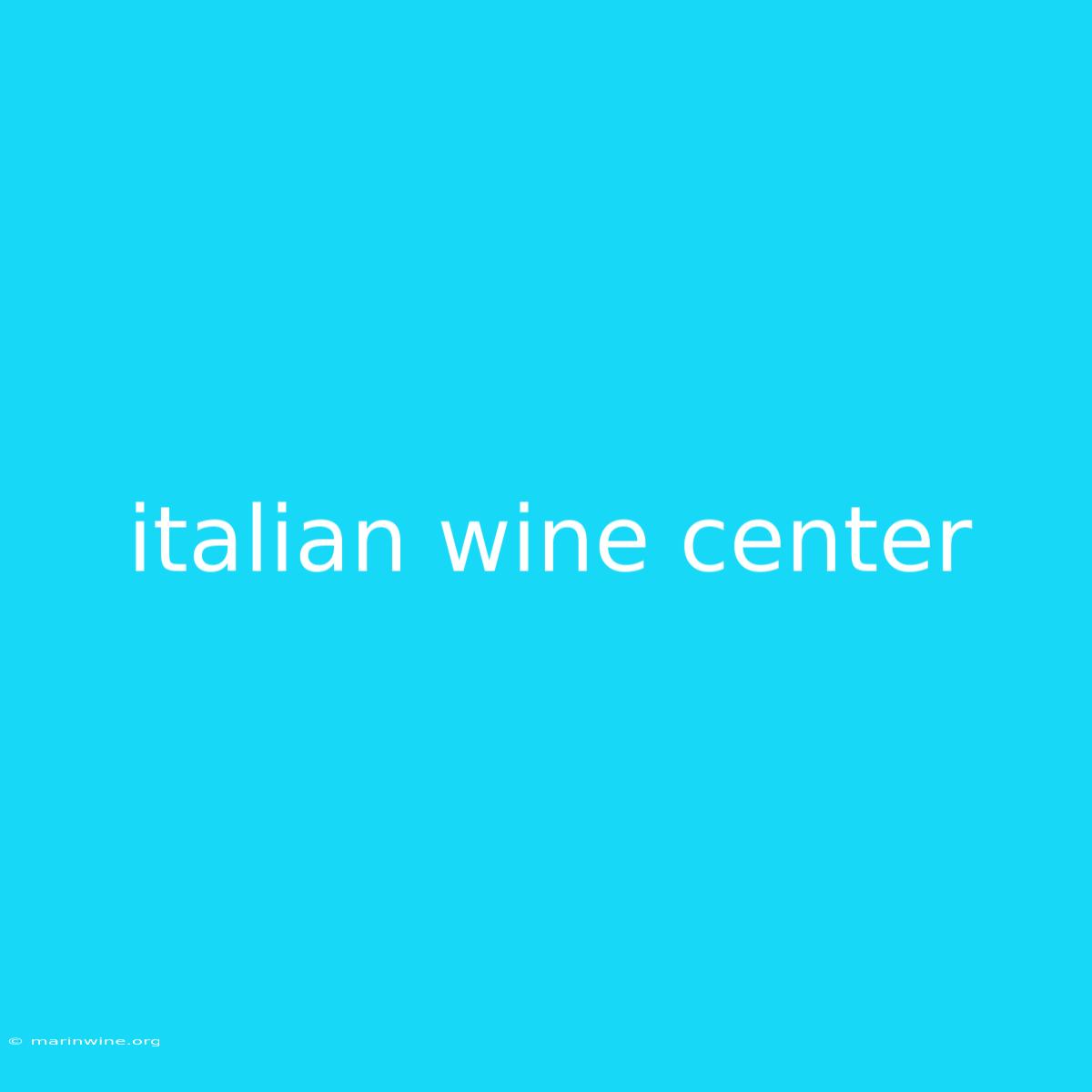 Italian Wine Center