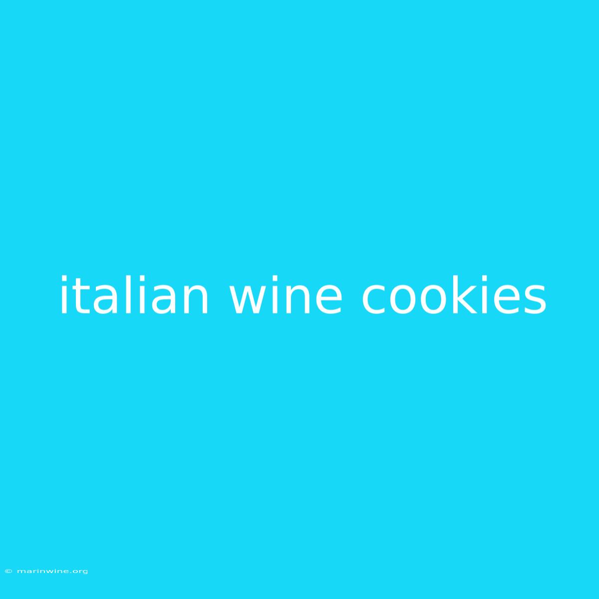 Italian Wine Cookies