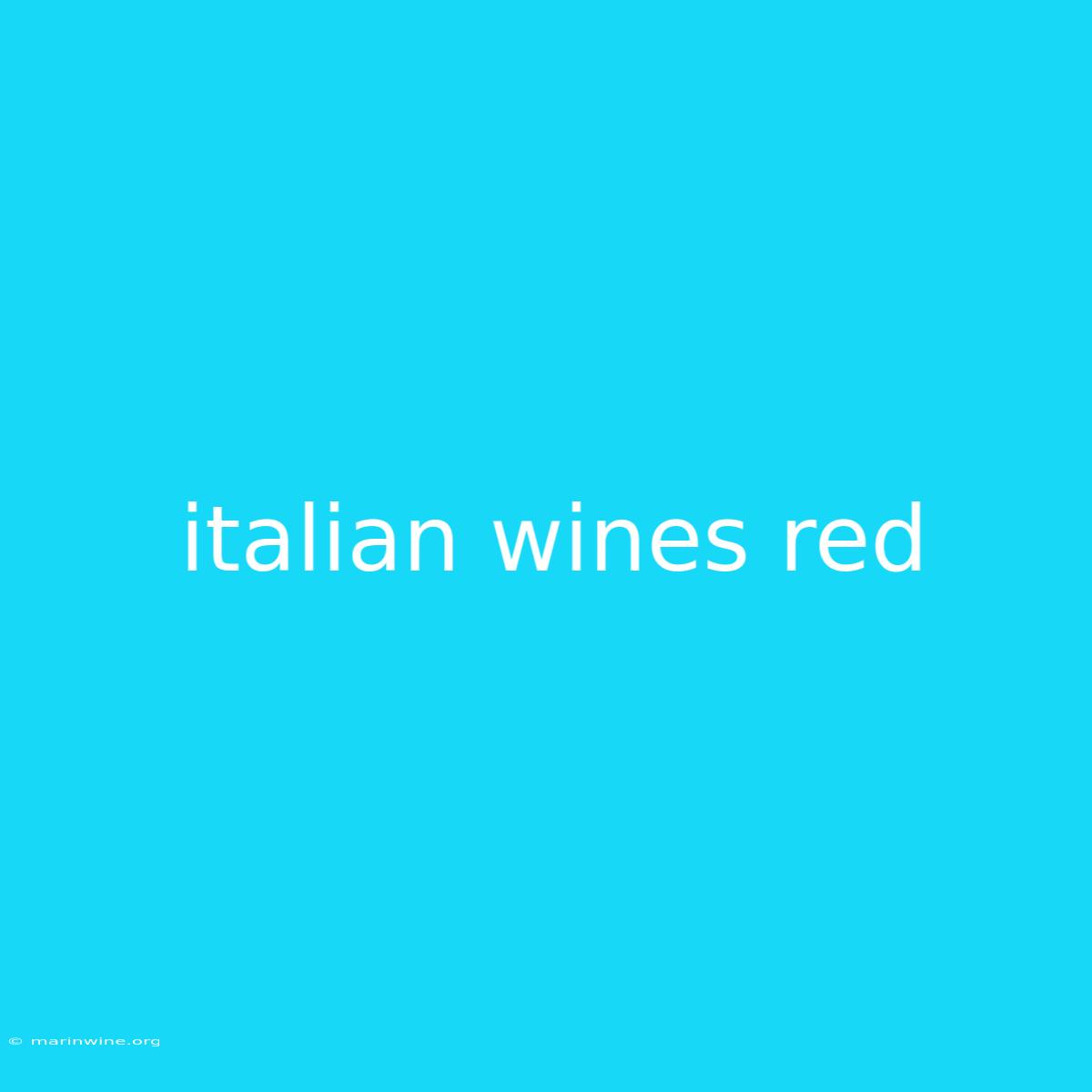 Italian Wines Red