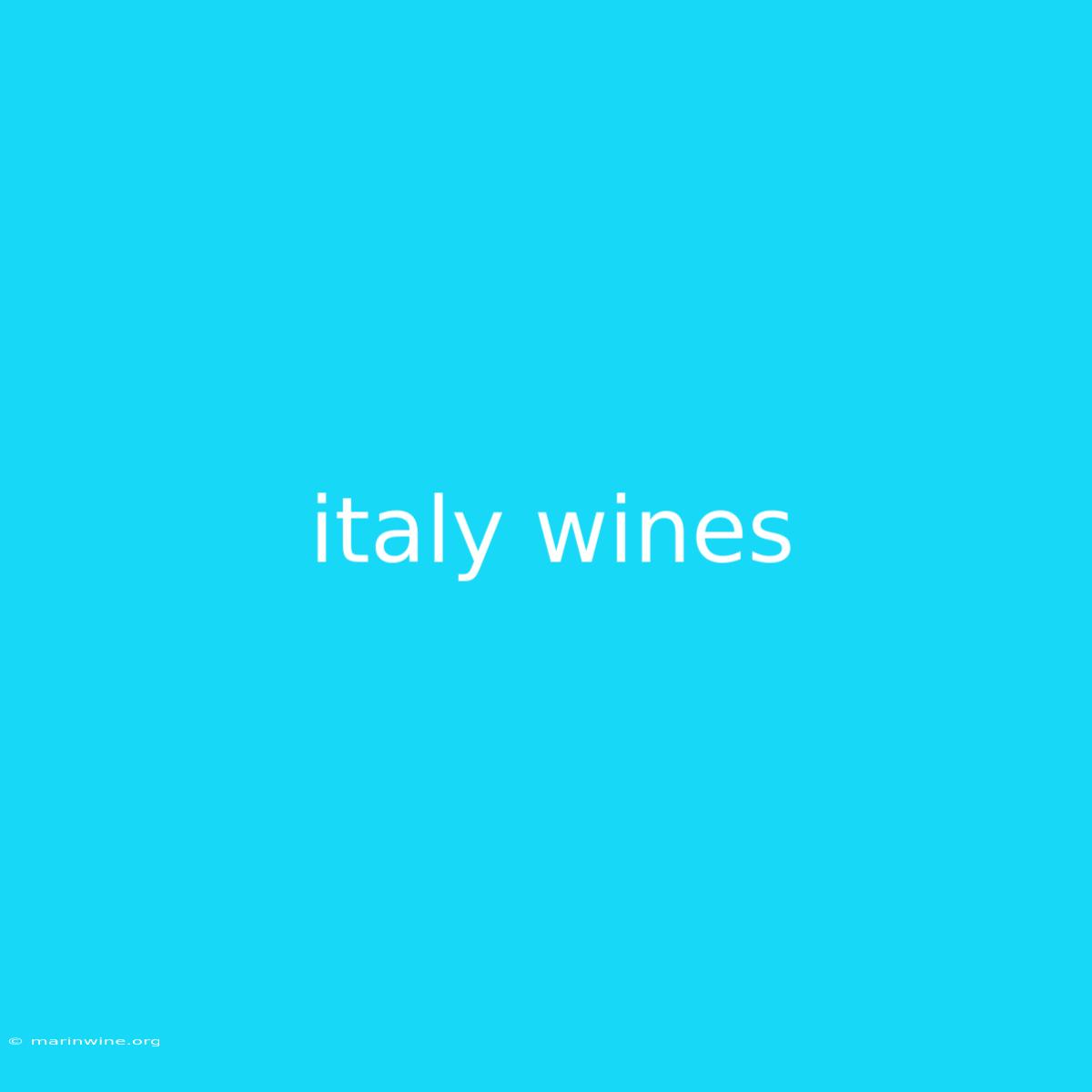 Italy Wines