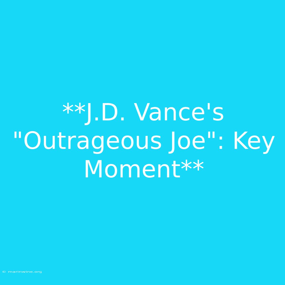 **J.D. Vance's 