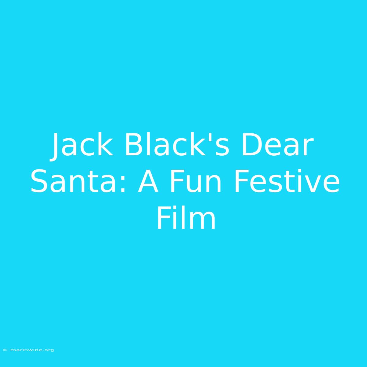 Jack Black's Dear Santa: A Fun Festive Film