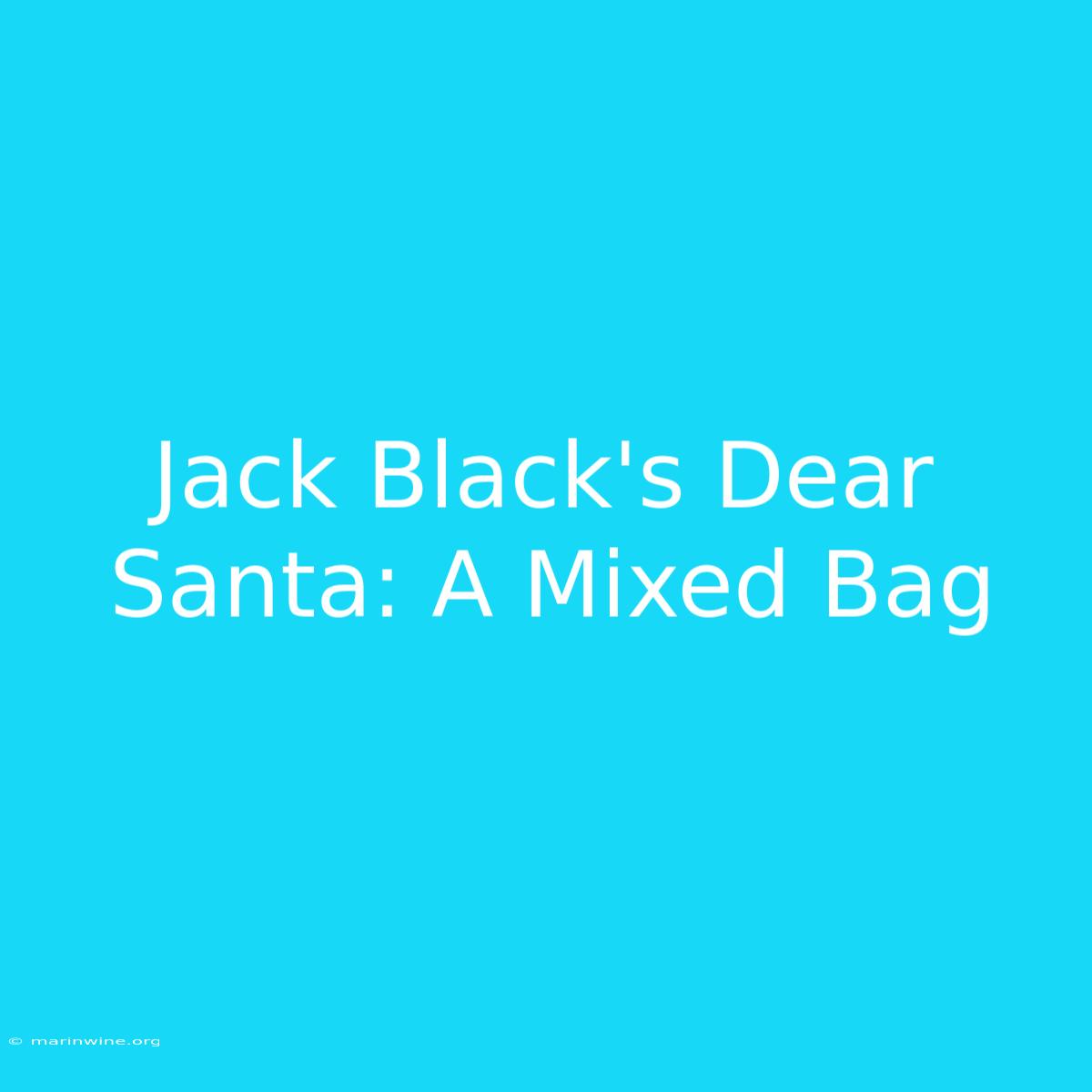 Jack Black's Dear Santa: A Mixed Bag