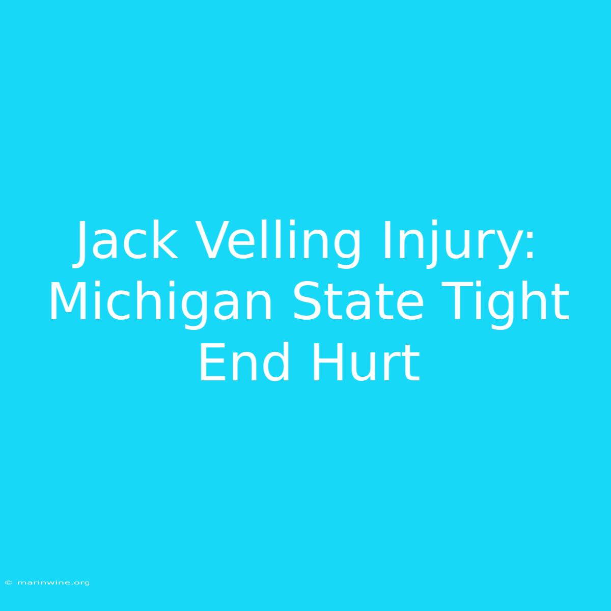 Jack Velling Injury: Michigan State Tight End Hurt