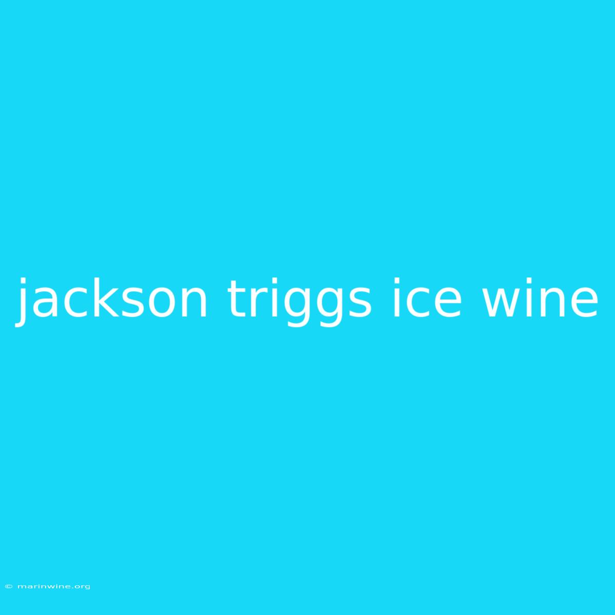 Jackson Triggs Ice Wine