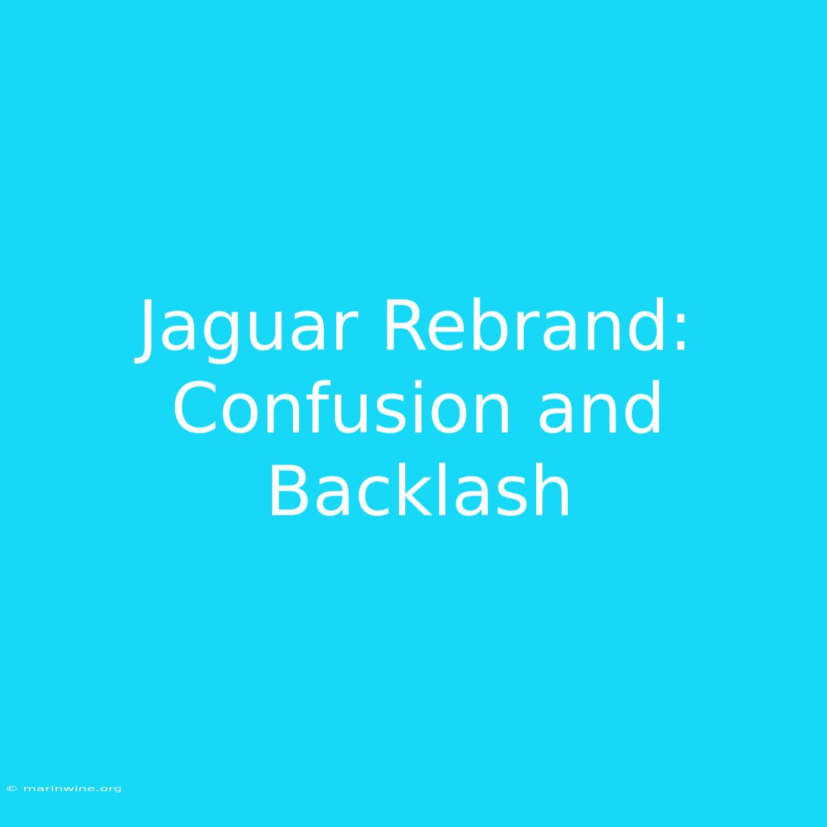 Jaguar Rebrand: Confusion And Backlash