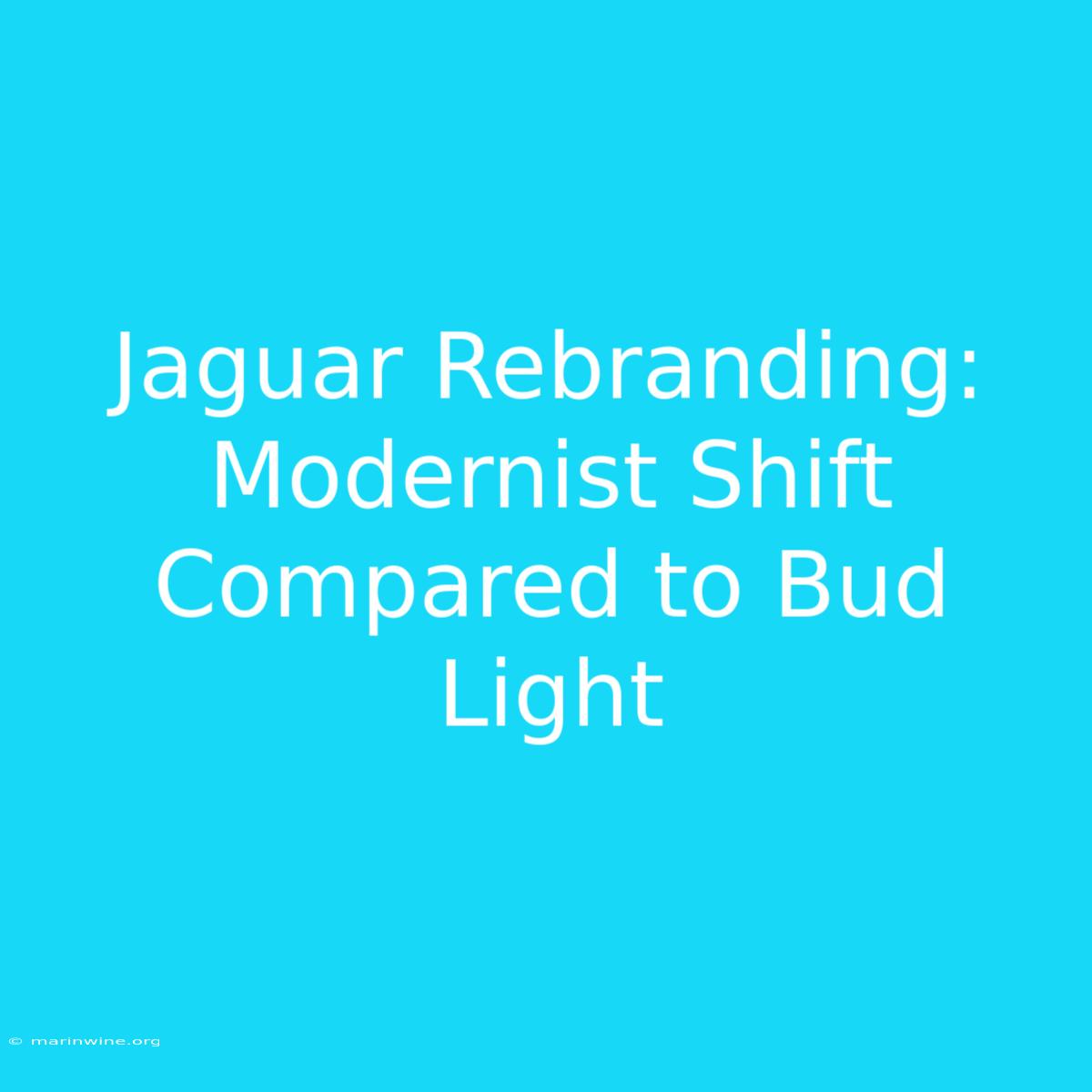 Jaguar Rebranding: Modernist Shift Compared To Bud Light