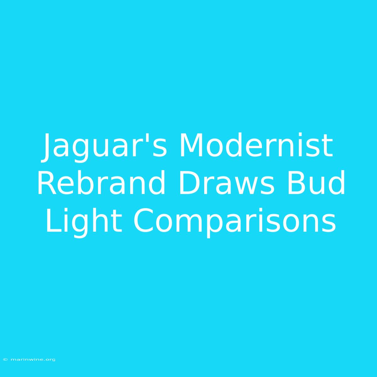 Jaguar's Modernist Rebrand Draws Bud Light Comparisons