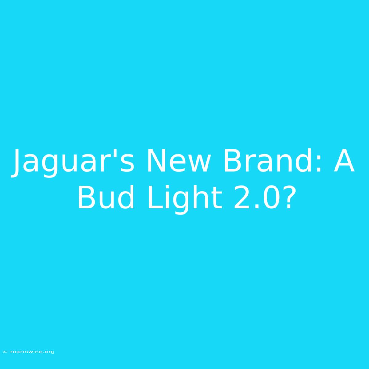 Jaguar's New Brand: A Bud Light 2.0?