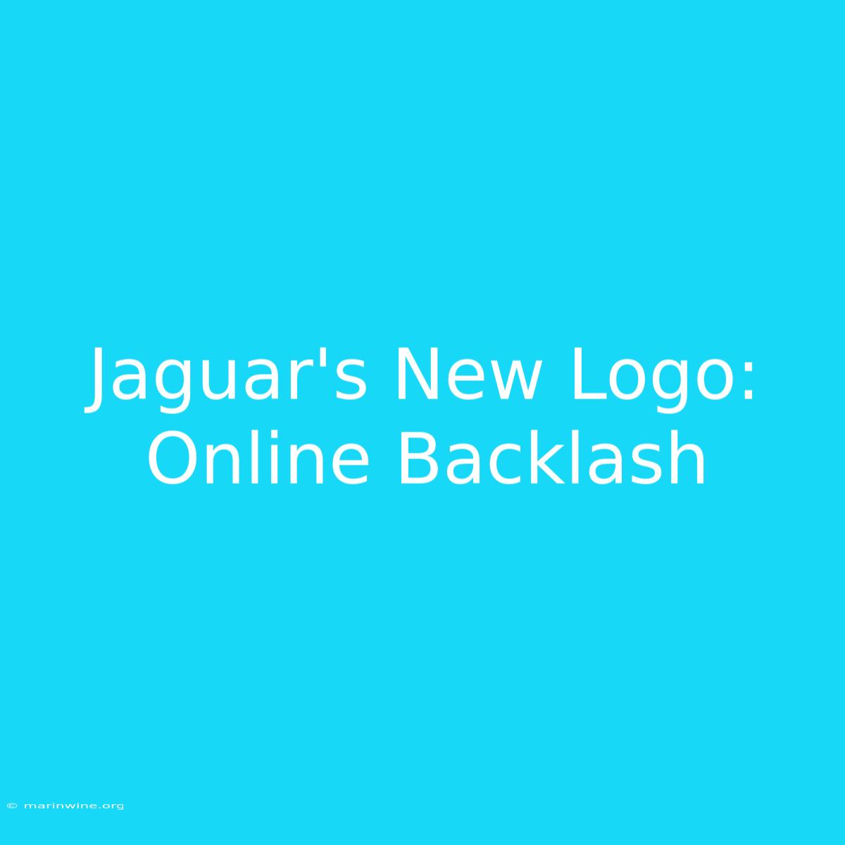 Jaguar's New Logo: Online Backlash