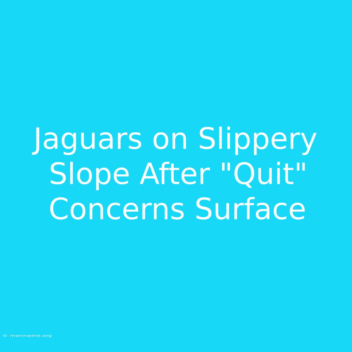 Jaguars On Slippery Slope After 