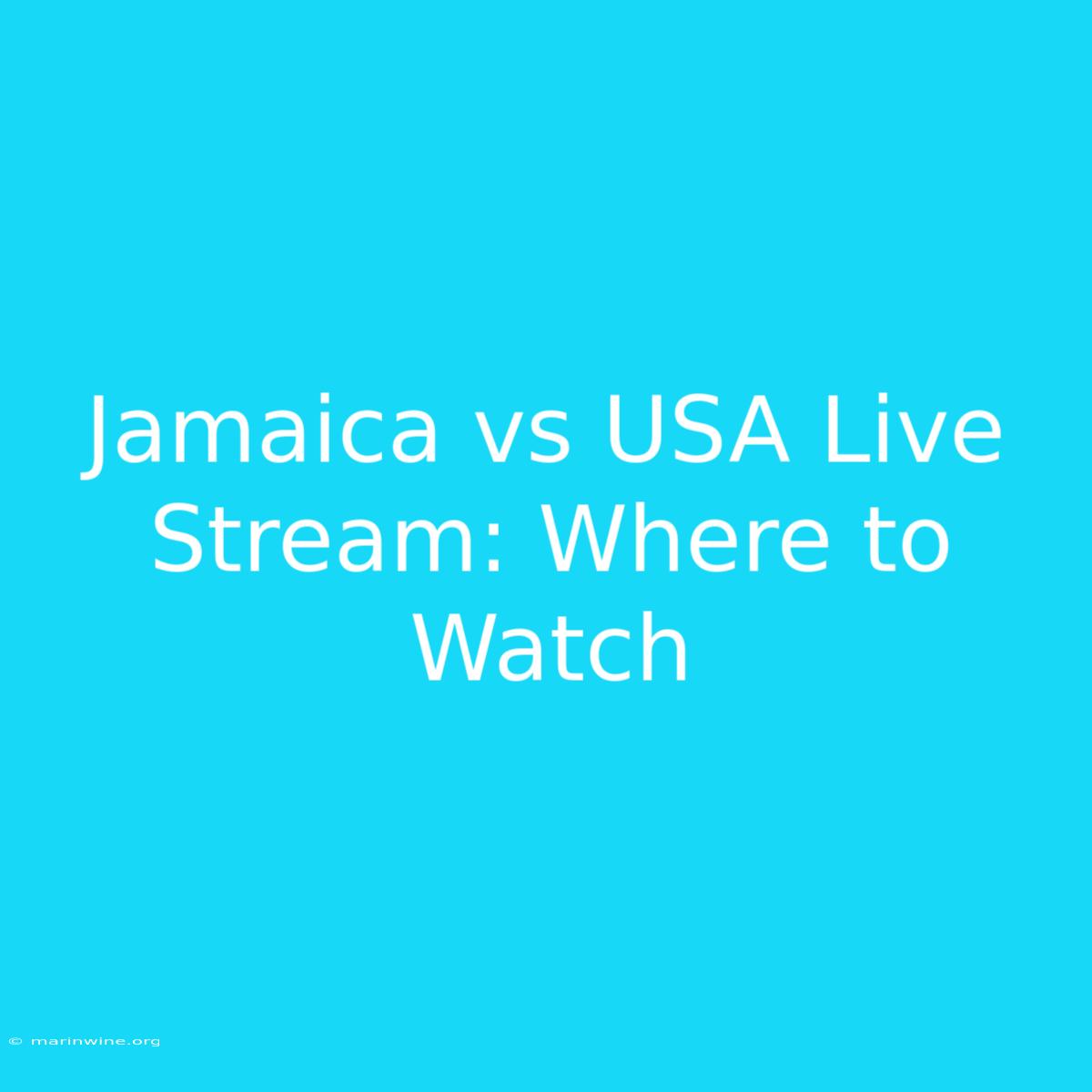 Jamaica Vs USA Live Stream: Where To Watch