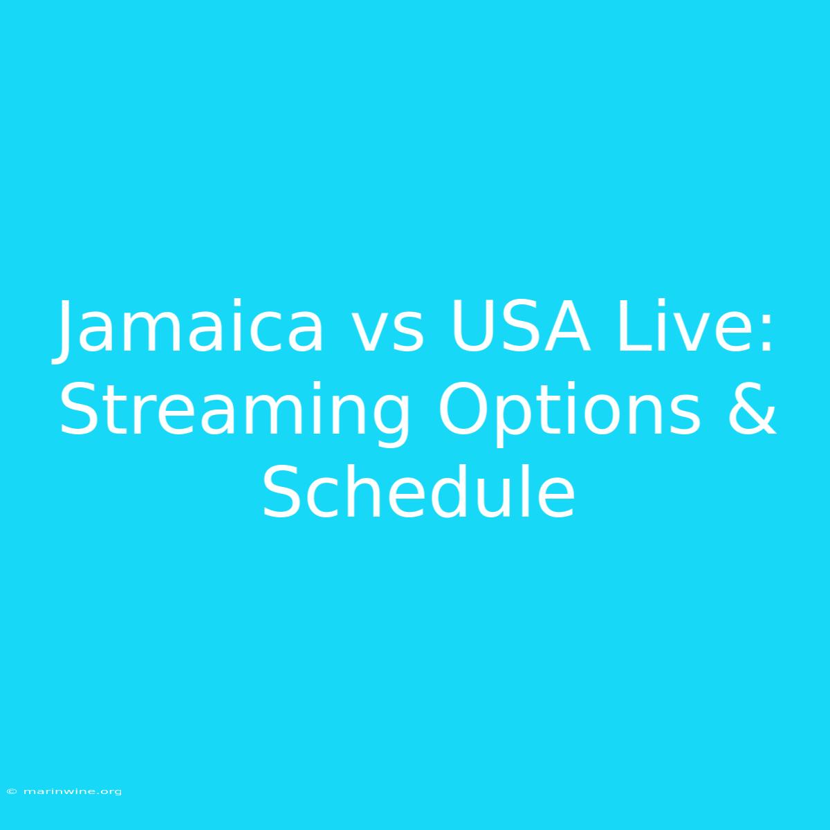 Jamaica Vs USA Live: Streaming Options & Schedule 