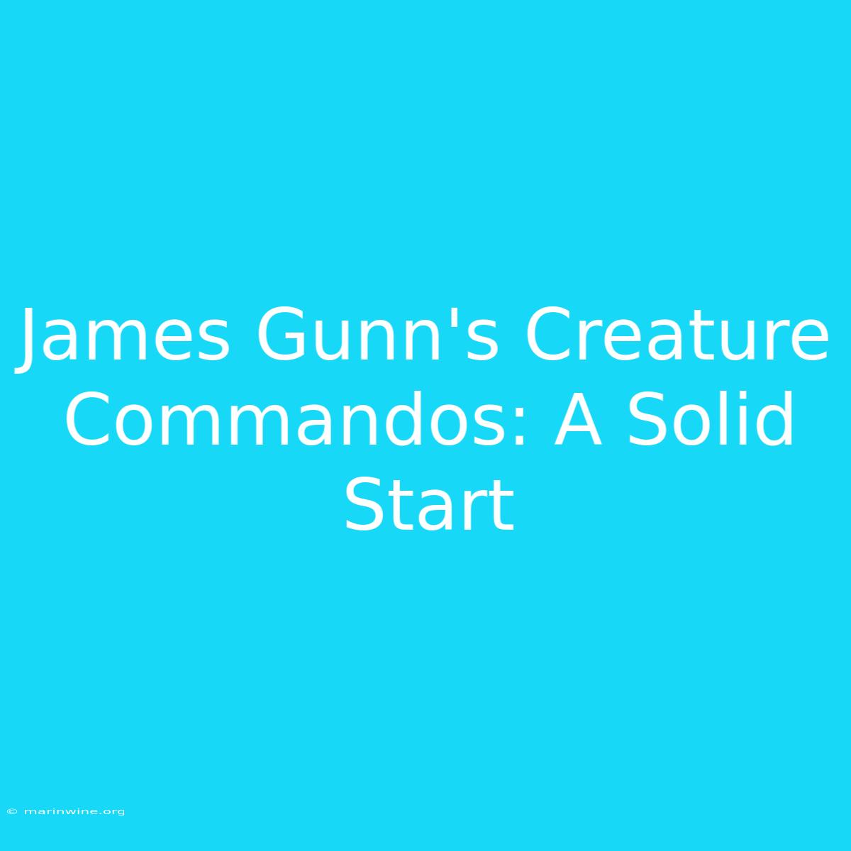 James Gunn's Creature Commandos: A Solid Start