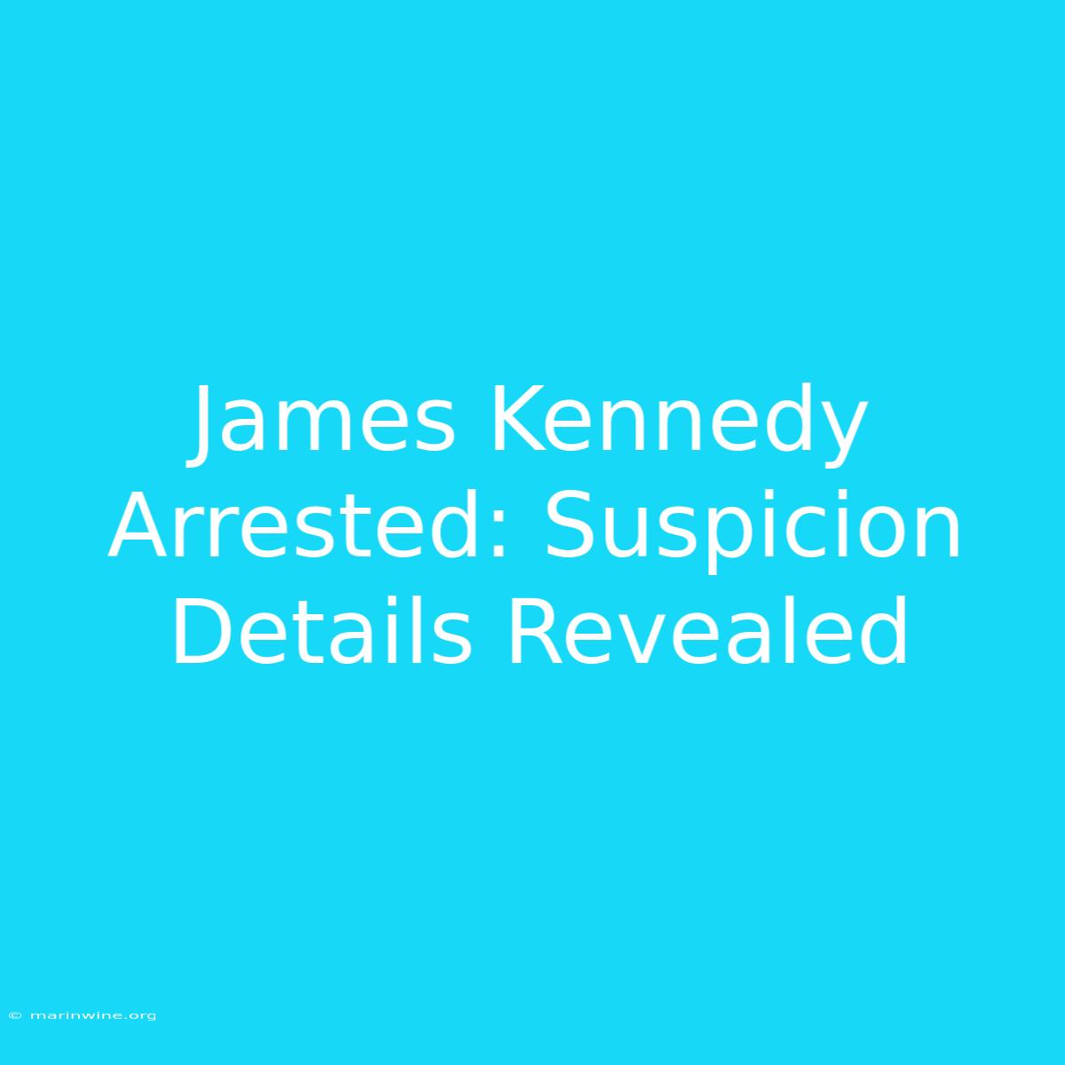 James Kennedy Arrested: Suspicion Details Revealed