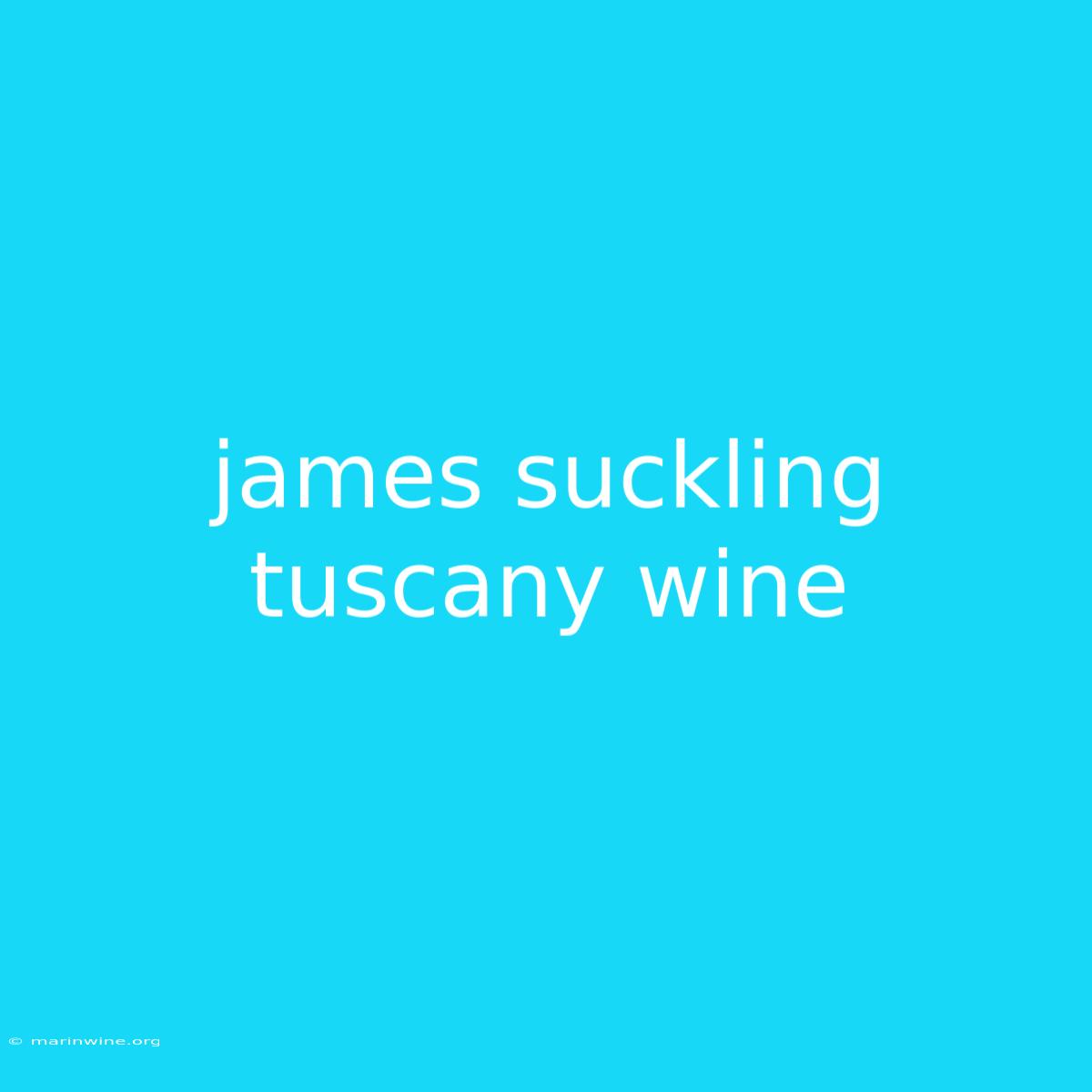 James Suckling Tuscany Wine