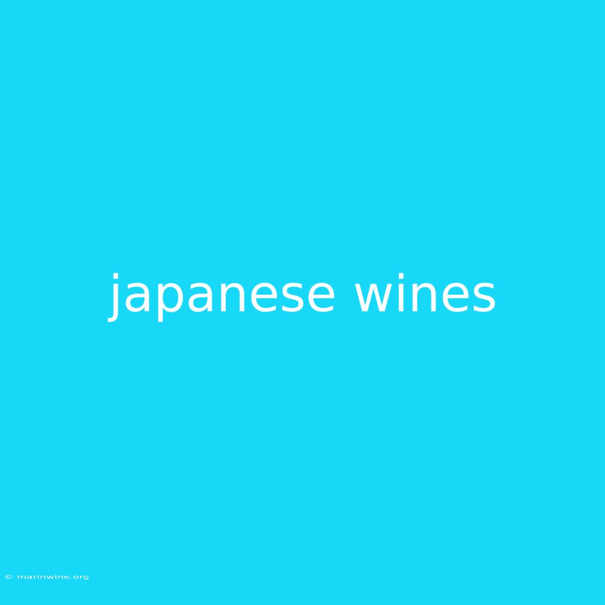 Japanese Wines