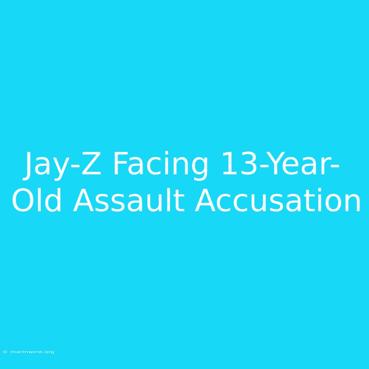 Jay-Z Facing 13-Year-Old Assault Accusation