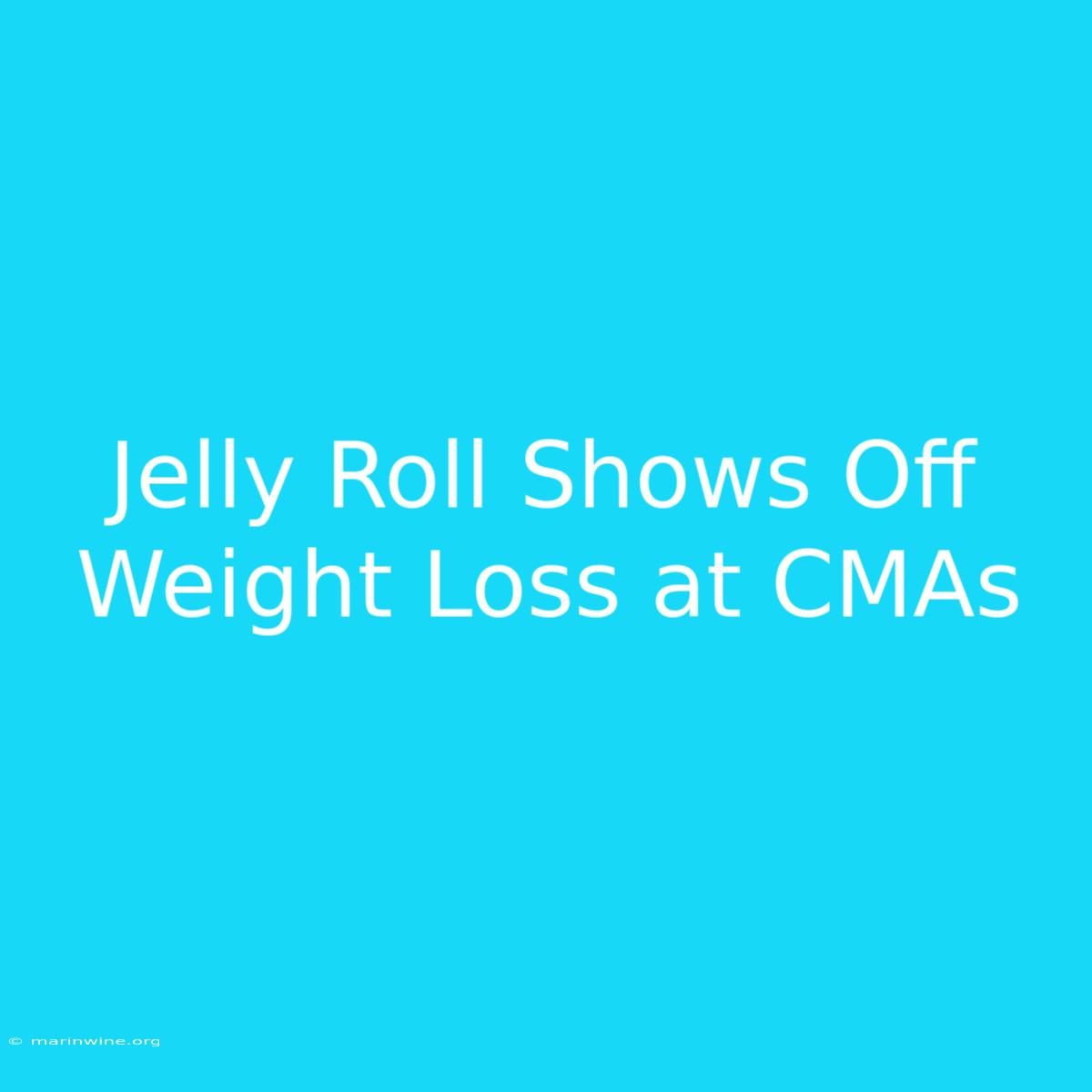 Jelly Roll Shows Off Weight Loss At CMAs