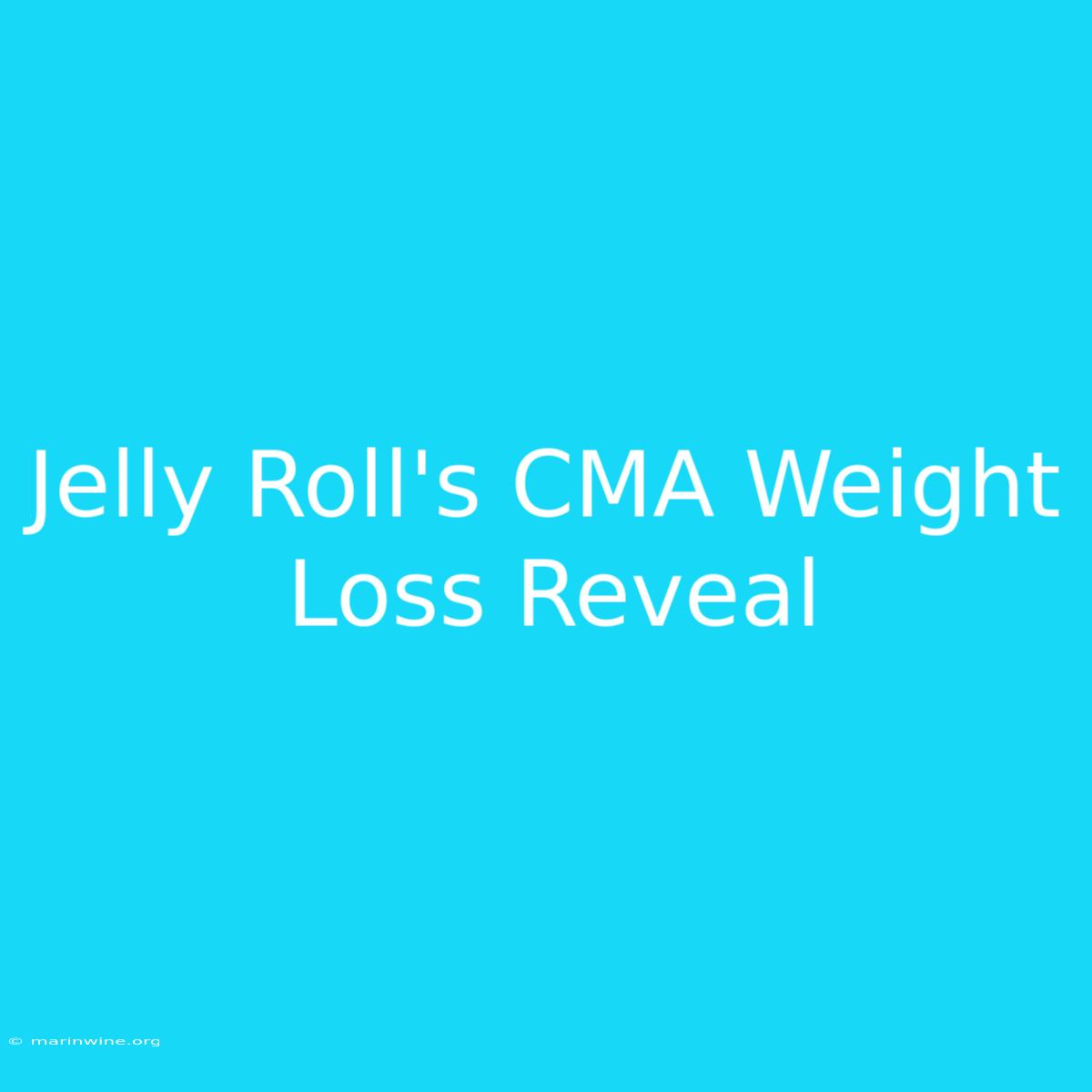 Jelly Roll's CMA Weight Loss Reveal