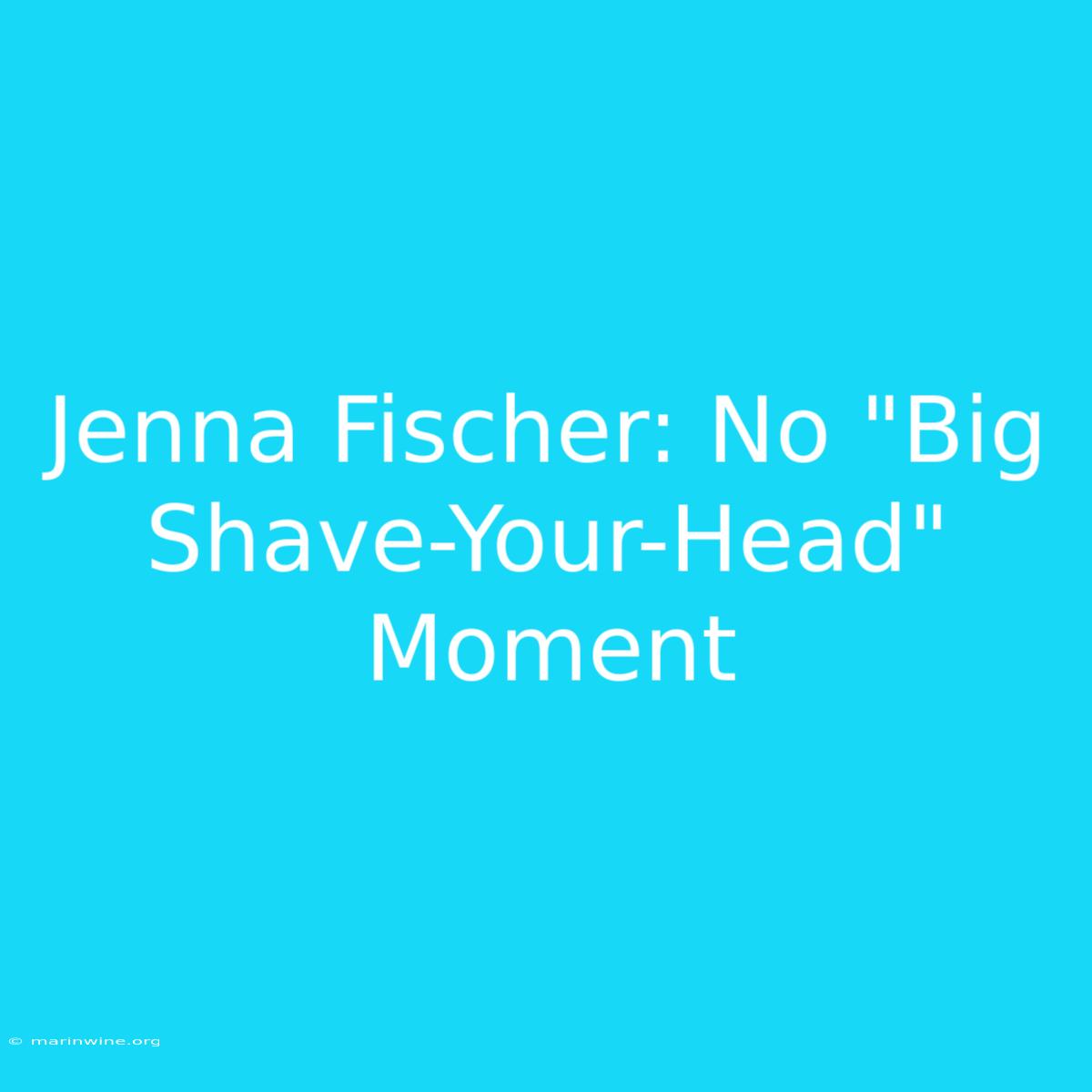 Jenna Fischer: No 