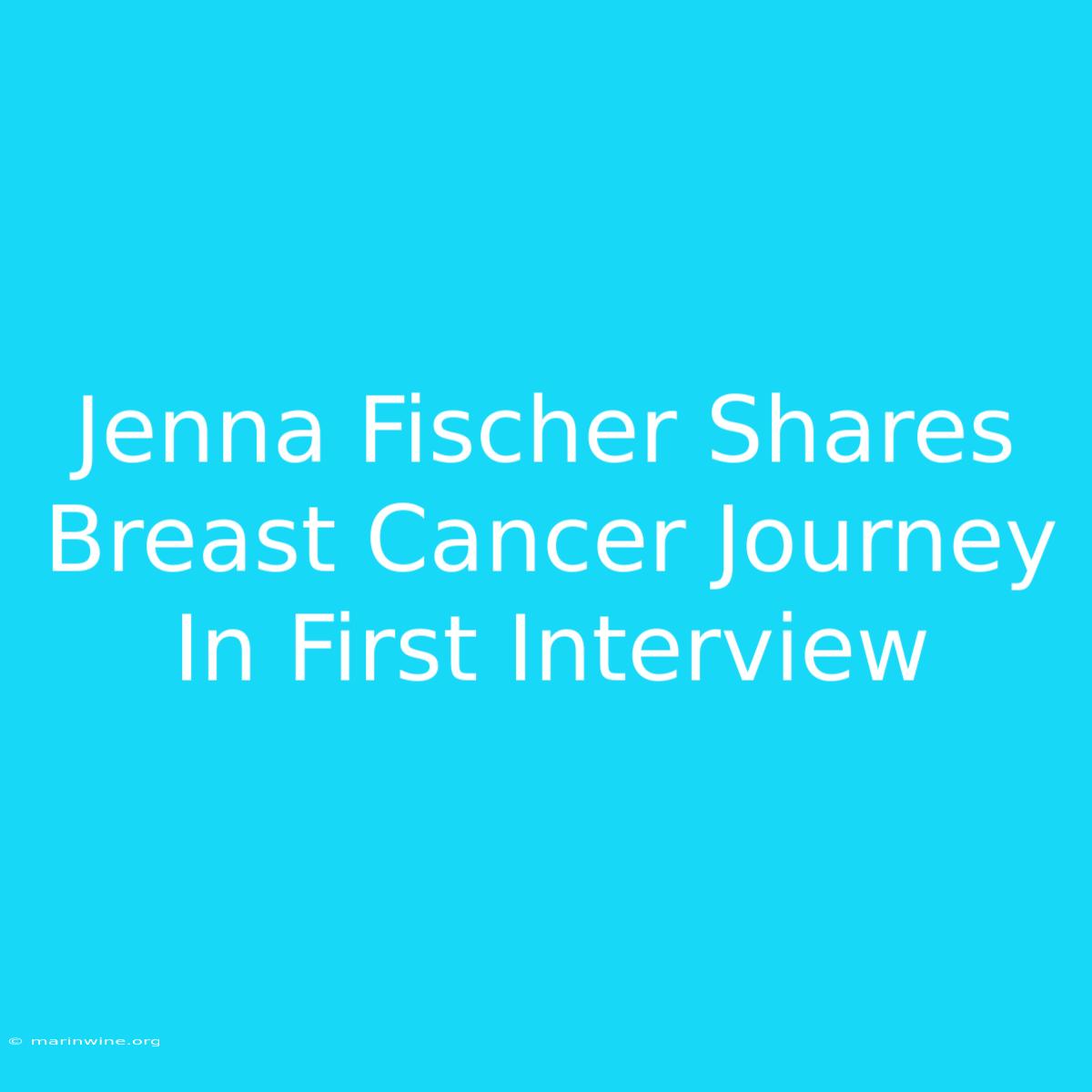 Jenna Fischer Shares Breast Cancer Journey In First Interview