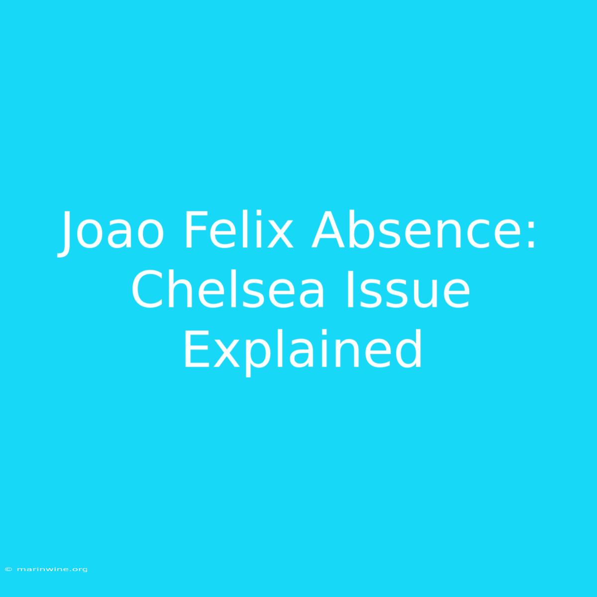 Joao Felix Absence: Chelsea Issue Explained