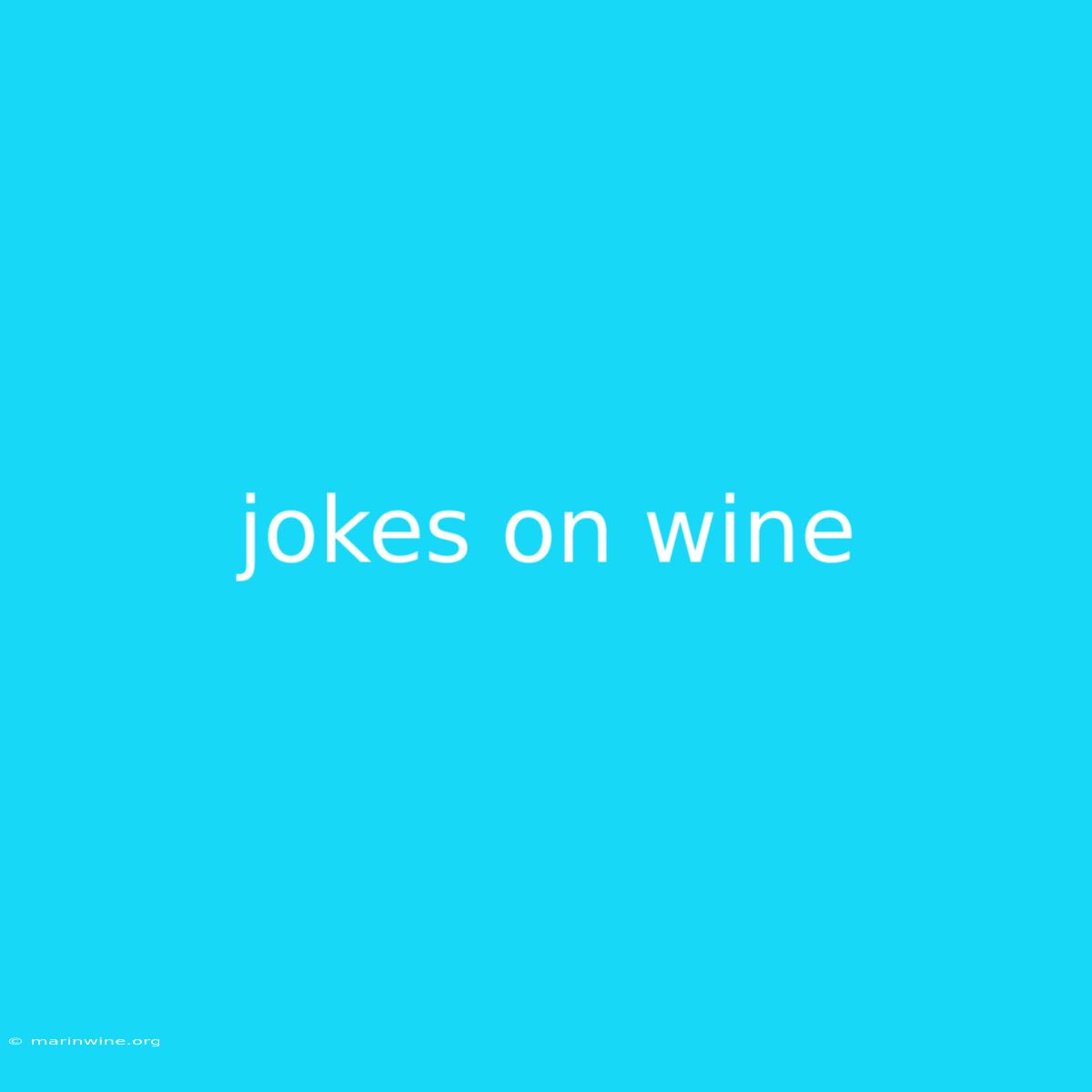 Jokes On Wine