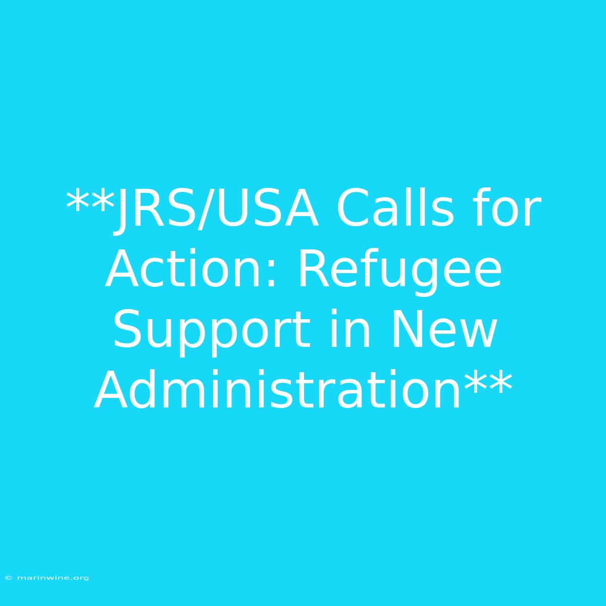 **JRS/USA Calls For Action: Refugee Support In New Administration** 