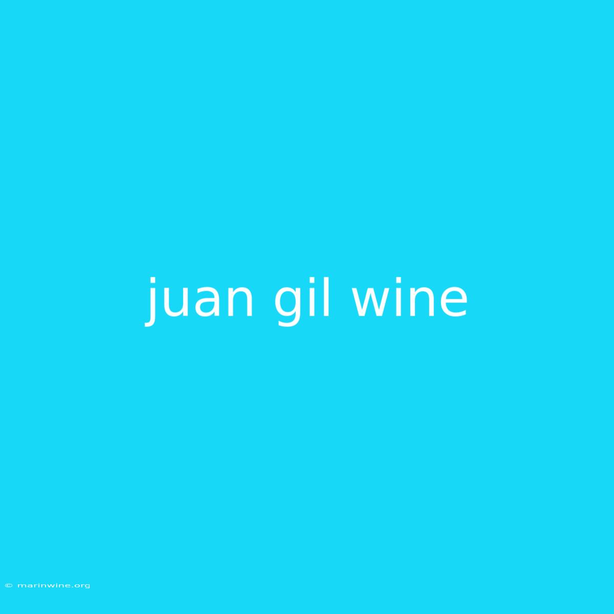 Juan Gil Wine