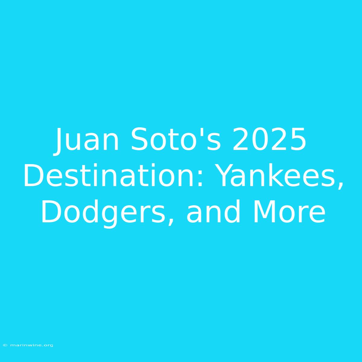 Juan Soto's 2025 Destination: Yankees, Dodgers, And More