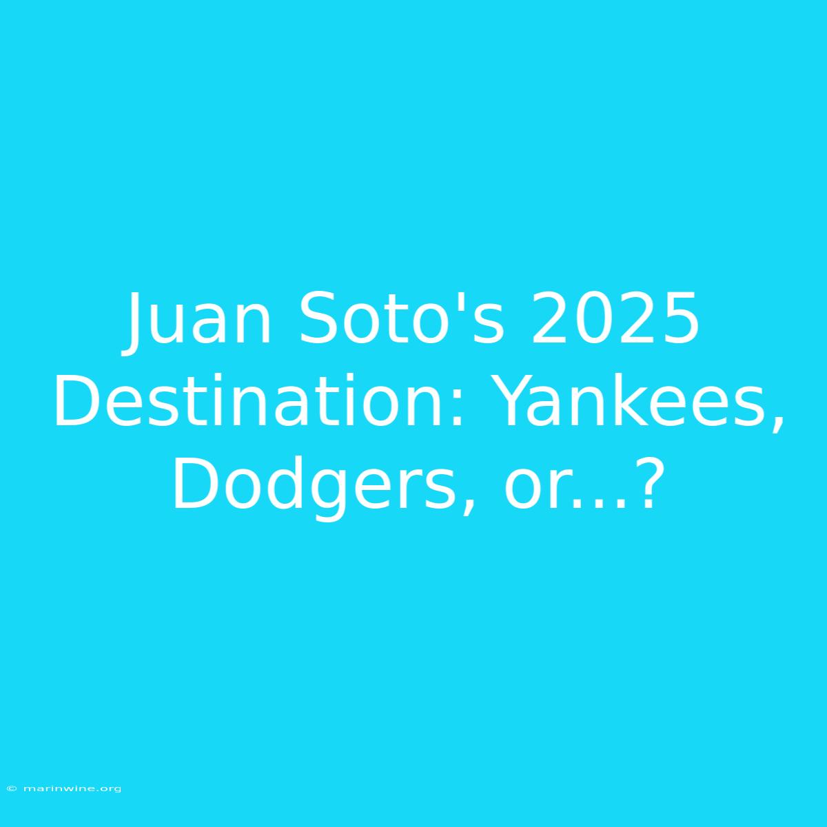 Juan Soto's 2025 Destination: Yankees, Dodgers, Or...?