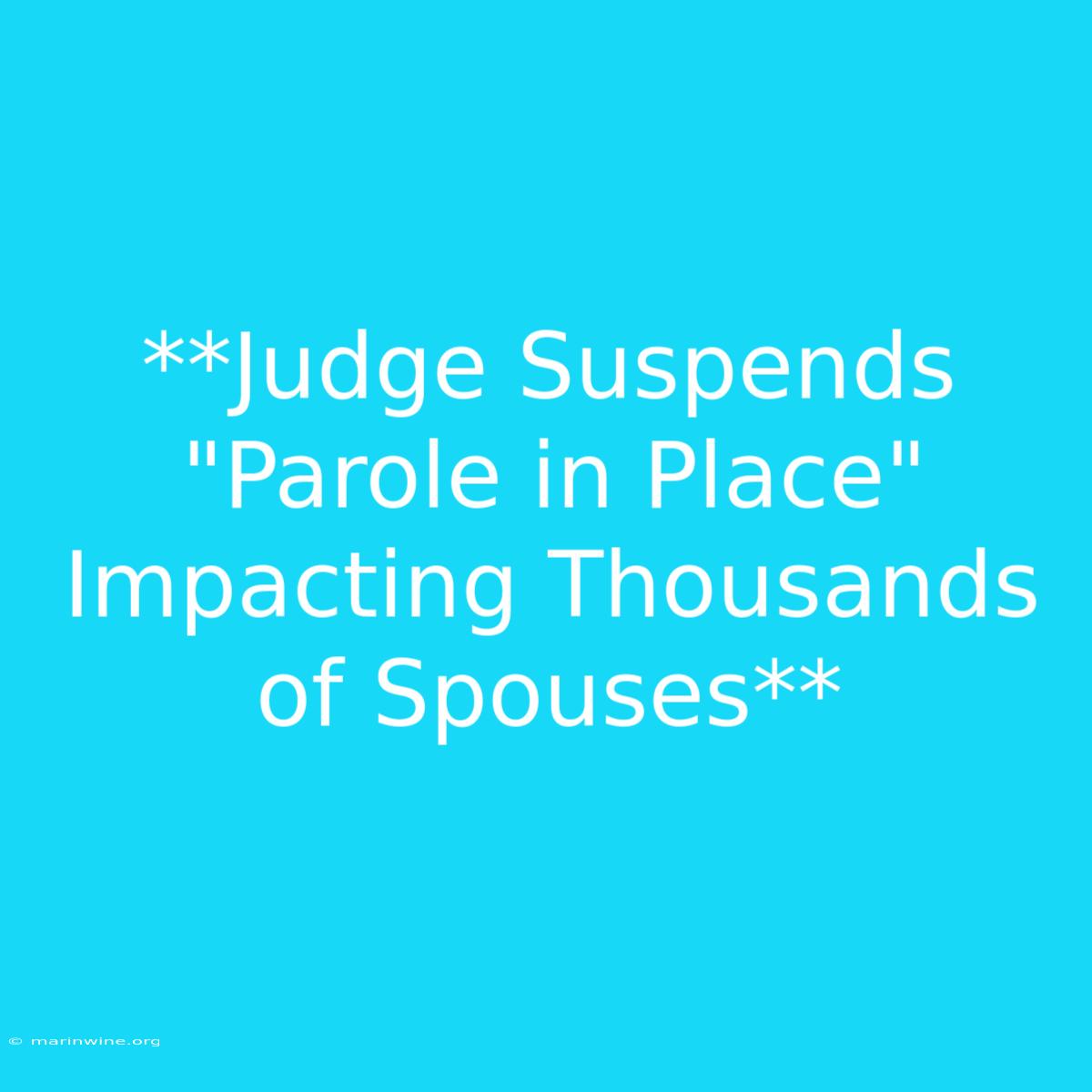 **Judge Suspends 