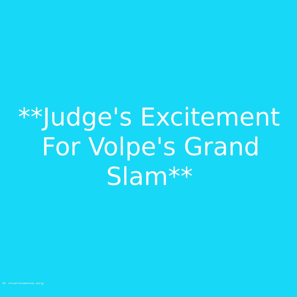 **Judge's Excitement For Volpe's Grand Slam**