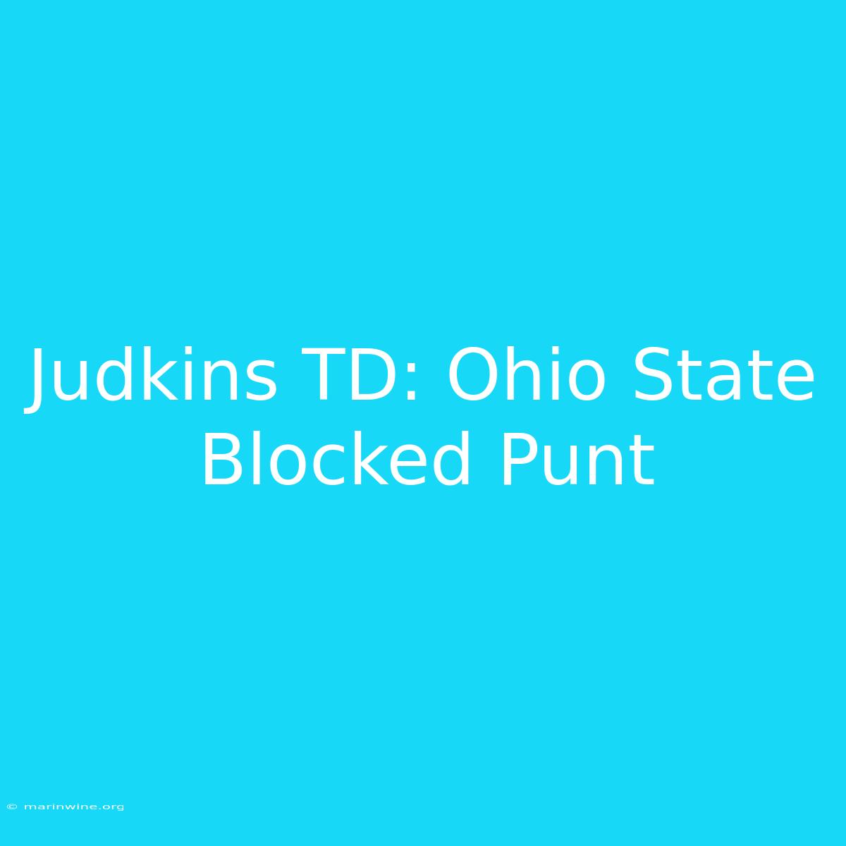 Judkins TD: Ohio State Blocked Punt