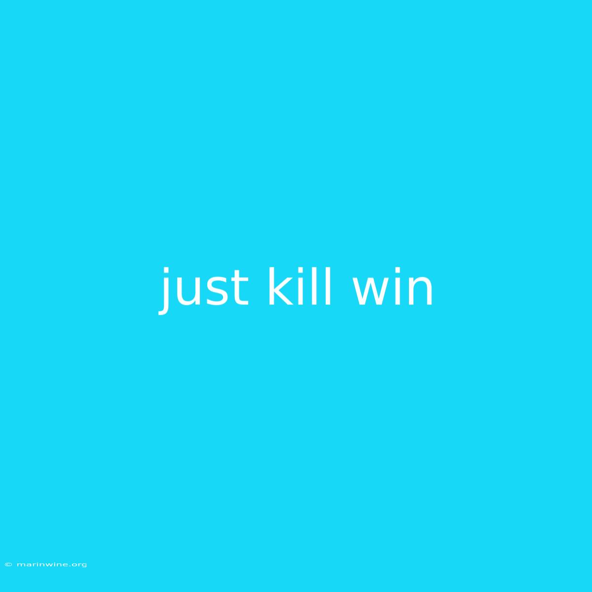 Just Kill Win