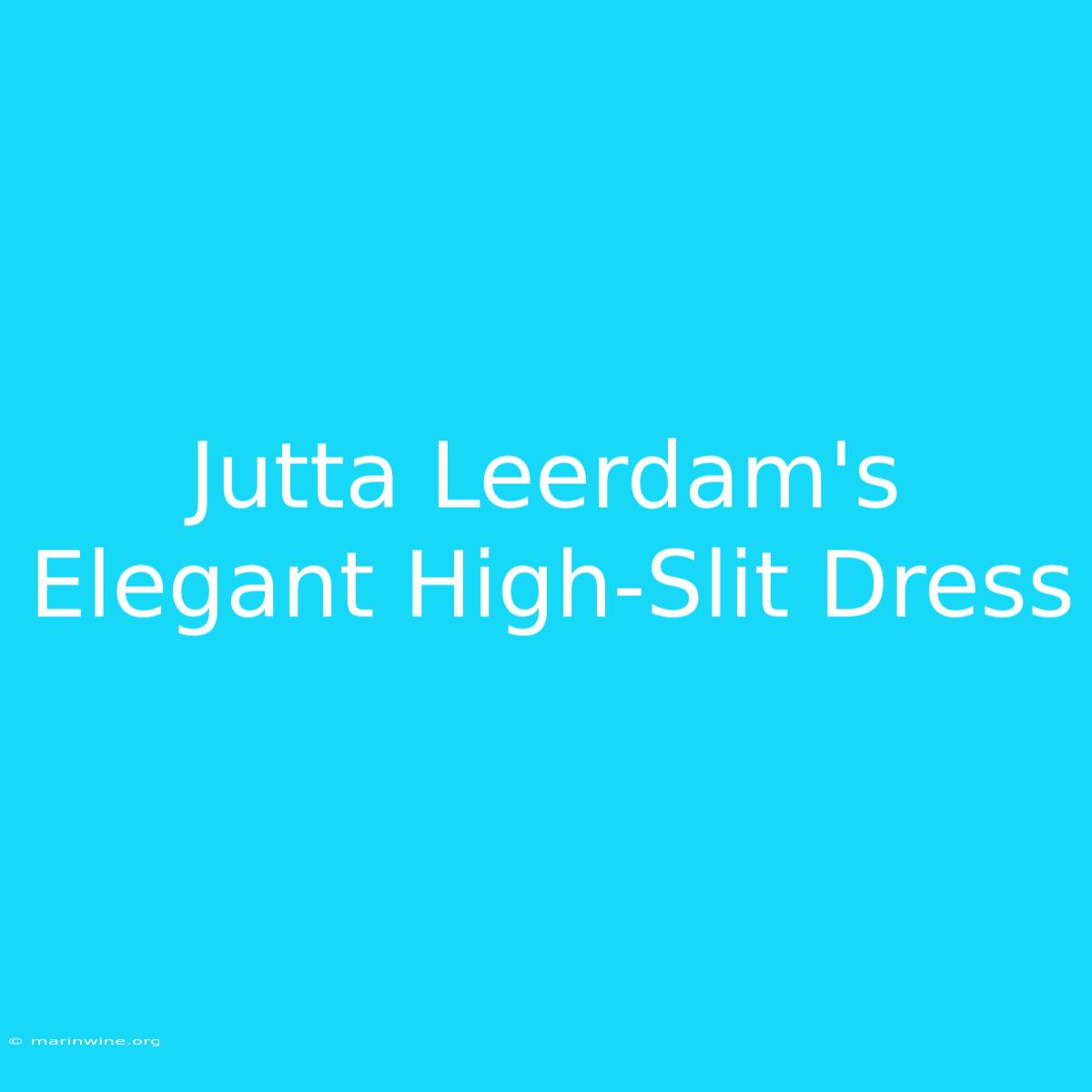 Jutta Leerdam's Elegant High-Slit Dress