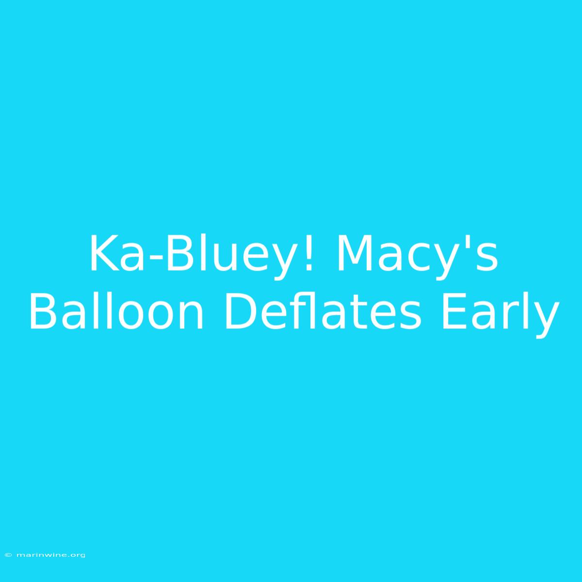 Ka-Bluey! Macy's Balloon Deflates Early