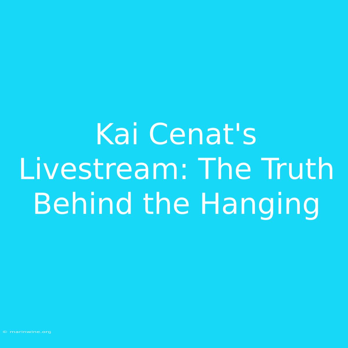 Kai Cenat's Livestream: The Truth Behind The Hanging