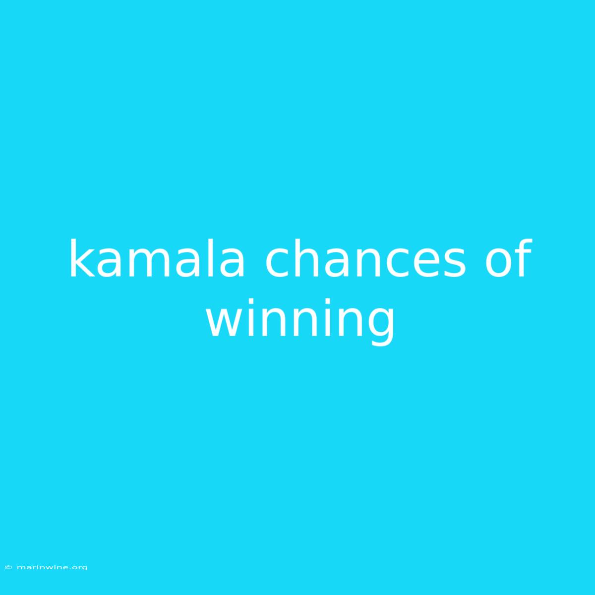 Kamala Chances Of Winning