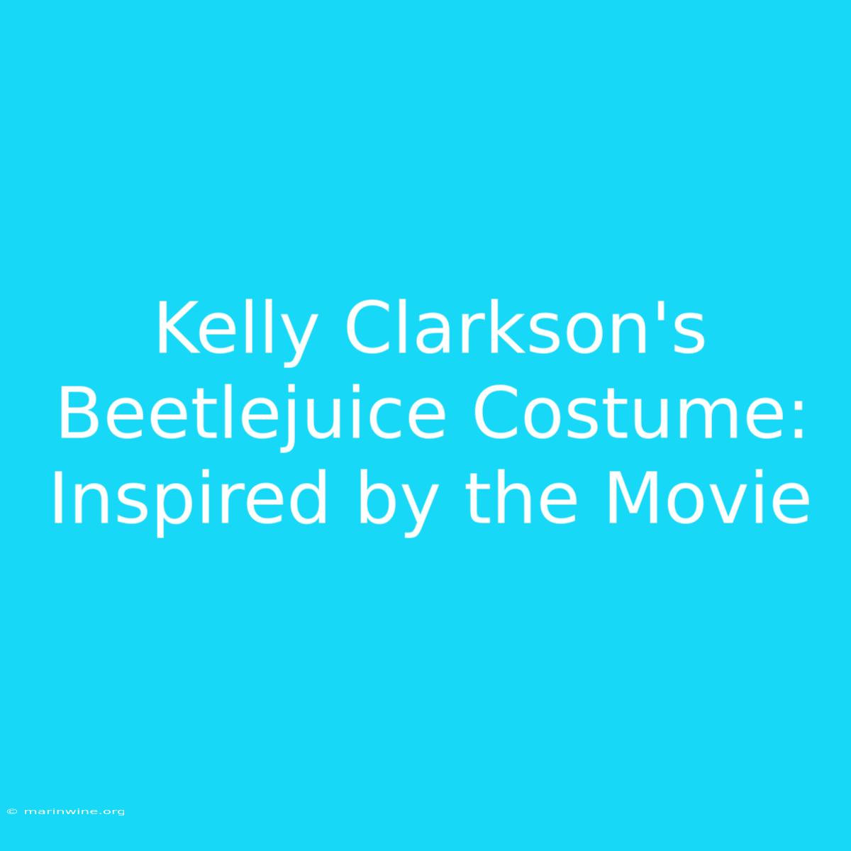 Kelly Clarkson's Beetlejuice Costume: Inspired By The Movie 