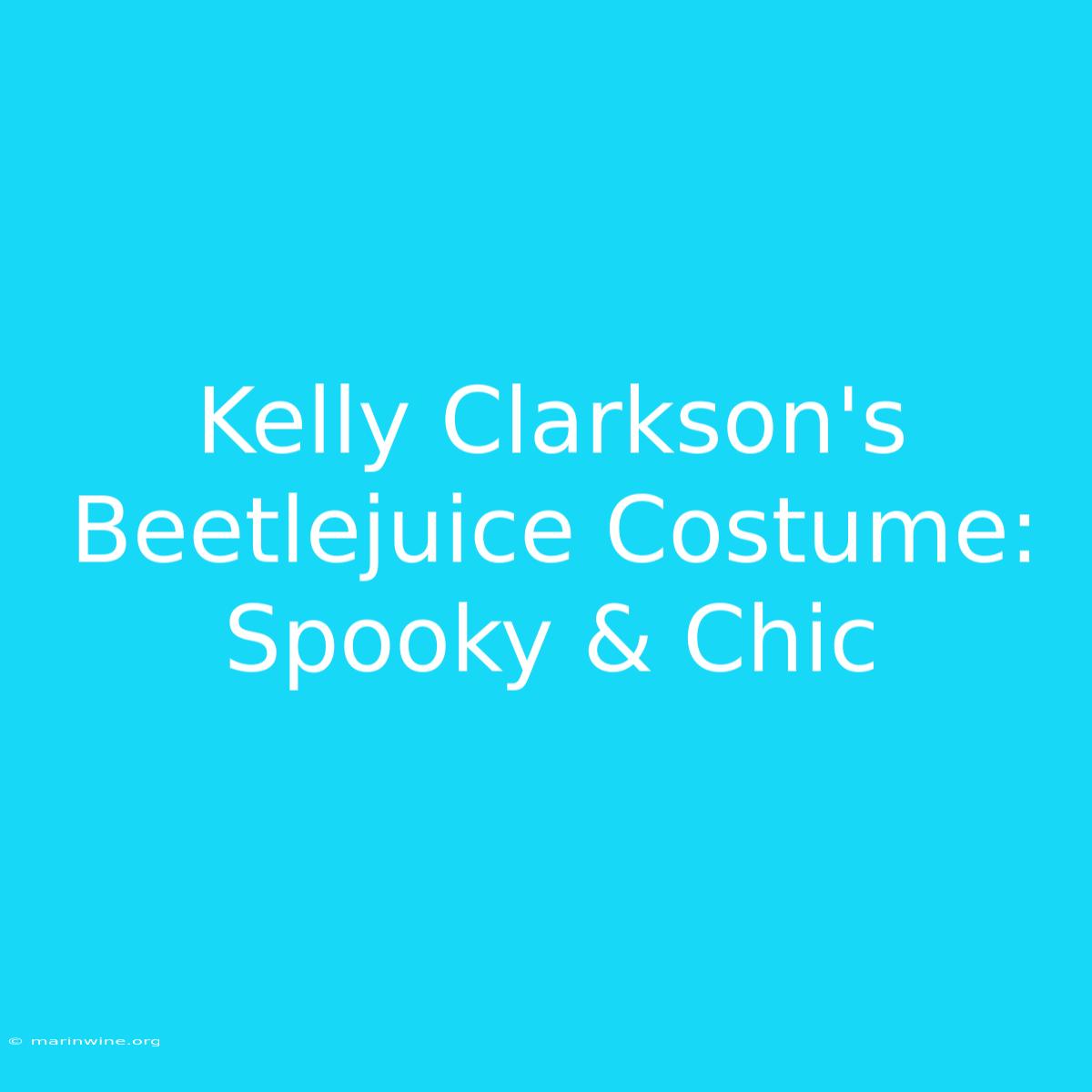 Kelly Clarkson's Beetlejuice Costume: Spooky & Chic