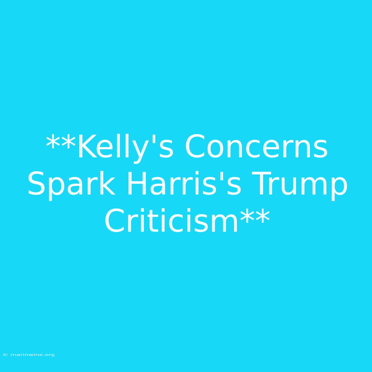 **Kelly's Concerns Spark Harris's Trump Criticism**