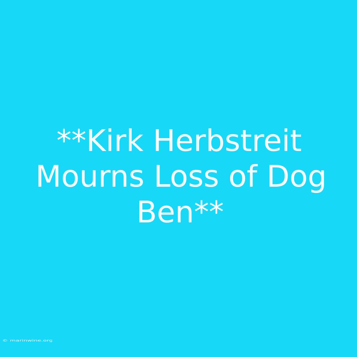 **Kirk Herbstreit Mourns Loss Of Dog Ben**