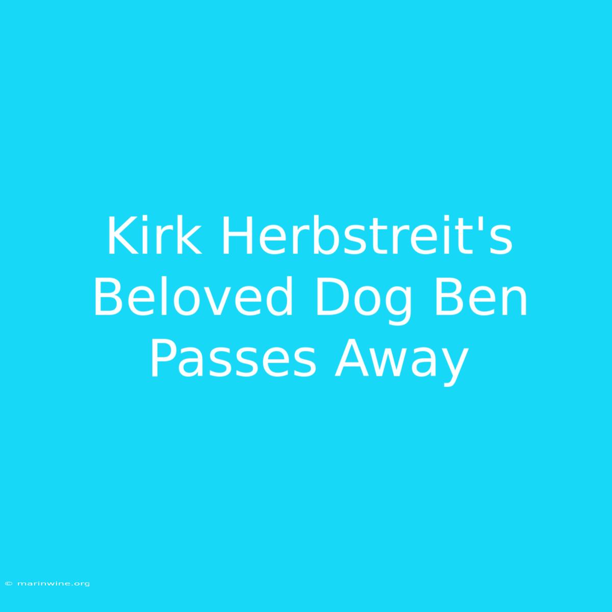 Kirk Herbstreit's Beloved Dog Ben Passes Away