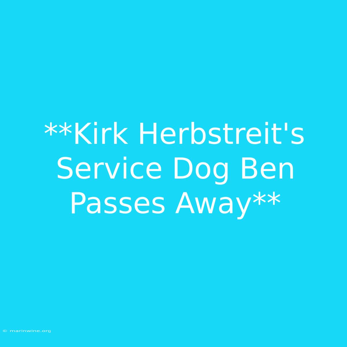 **Kirk Herbstreit's Service Dog Ben Passes Away** 