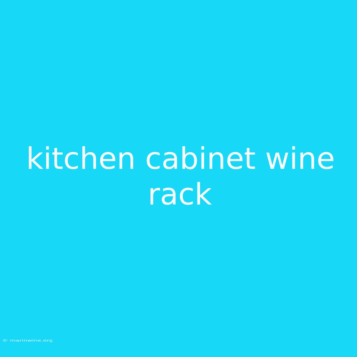 Kitchen Cabinet Wine Rack