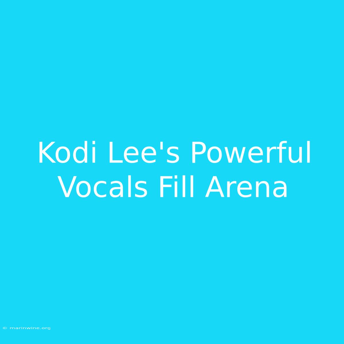 Kodi Lee's Powerful Vocals Fill Arena