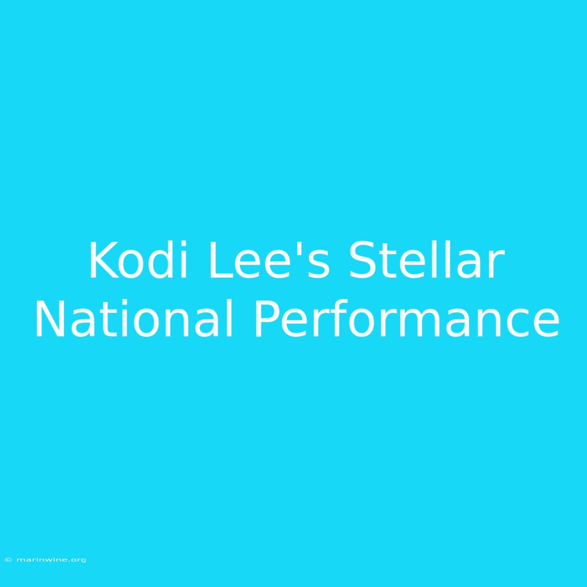 Kodi Lee's Stellar National Performance