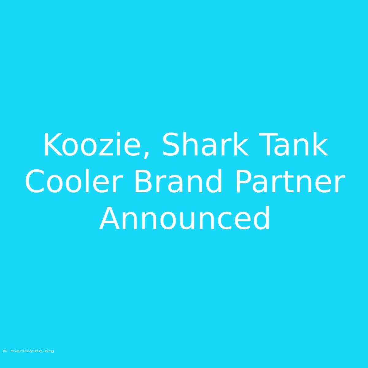 Koozie, Shark Tank Cooler Brand Partner Announced